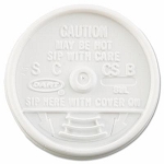 Dart Sip Thru Lids, Fits 6-10 oz. Cups -  White - 1000/cs 